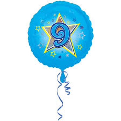 Picture of BLUE STARS FOIL BALLOON  9 HOLOGRAPHIC 18 INCH